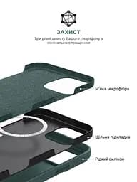 Силиконовый чехол с MagSafe для Apple iPhone 16 Pro Max, ICON2 MagCase, зеленый, противоударный, панель с мягкой подкладкой, защита всего корпуса, поддержка беспроводной зарядки, совместим с защитными стеклами и пленками, ArmorStandart (ARM81323) - мініатюра 6