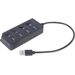 Хаб Usb Gembird UHB-U3P1U2P3P-01, черный, Usb 3.1 - 1xUsb 3.1 / 3xUsb 2.0, кабель 25 см