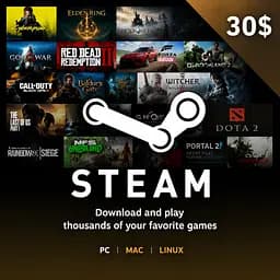 Код активації Steam Gift Card (Стім) на 30 USD US-регіон  