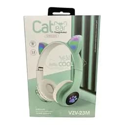 Беспроводные детские наушники Cat Ear VZV-23M Bluetooth с кошачьими ушками зеленые