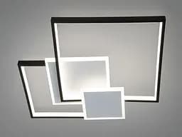 Сучасна стельова LED-люстра Diasha MX2250/2WH+BK, 70 W, квадратна, Ø45 см - мініатюра 3