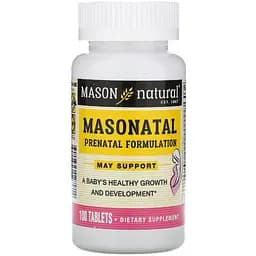 Мультивитамины для беременных Mason Natural Masonatal Prenatal Formulation 100 таблеток
