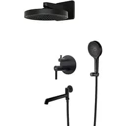 Душова система прихованого монтажу Koer KB-66029-05 3 функції Black KR5492, Чорний матовий