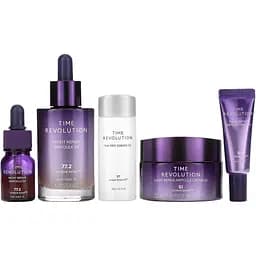 Набор для ухода за кожей Missha Time Revolution: эссенция 30 мл + ампульная сыворотка (50 мл + 10 мл) + ночной крем (50 мл + 10 мл)