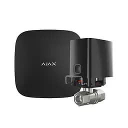 Комплект антипотоп Ajax: централь Hub2 (2G) + кран перекрытия воды WaterStop 3/4" (DN20), черный (26-00158-26-00229)