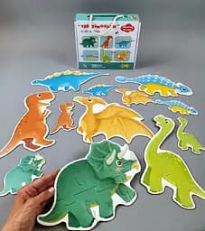 Пазли Danko Toys 88769 39 елементів, "Динозаври", 6 тваринок, 6 карток-прикладів, в коробці - мініатюра 2