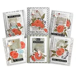Набор для создания поздравительных открыток "Розовые мечты" Fabrika Decoru FDGCK-042, 6 шт