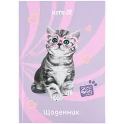 Щоденник шкільний Kite Studio Pets 170х238 мм рожевий (SP25-262-1)
