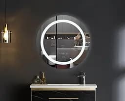 Дзеркало Mixxus Plain MC02-80 (LED Touch, годинник, антизапотівання, димер, регулювання яскравості) MI6931 - мініатюра 8