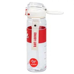 Пляшка для води спортивна Hello 860 мл з трубочкою та ручкою, червоний Happy Life HP17303R - мініатюра 4