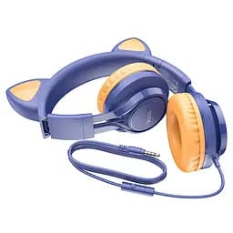 Накладні навушники Hoco W36 Cat ear (3.5mm/1.2m) Midnight Blue - мініатюра 3