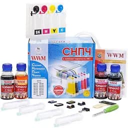 СБПЧ WWM Canon Pixma MP230/240/250/260/270/272/280/490/495, MX320/330/340/350/360, iP2700, 4x100 мл чорнила C10/C11, установка проводиться на оригінальні картриджі (IS.0119)