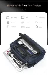 Сумка для ноутбука до 14.1'' Tigernu T-L5207 діловий портфель через плече 12л Black (19392) - мініатюра 10