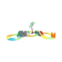 Трек 777-133, 200 деталей, неоновый трек с подсветкой, машинка на батарейках