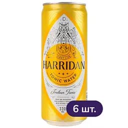 Упаковка напою Harridan Tonic Water Indian Tonic сильногазований безалкогольний 330 мл x 6 шт. з/б