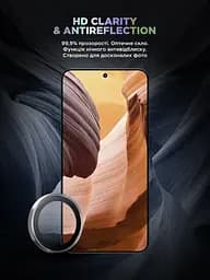 Захисне скло для камери Samsung Galaxy S24 Plus 5G (SM-S926), Supreme BI, сірий колір, з рамкою, глянцеве скло для захисту лінз, протиударне, прозоре, з клейовим шаром по контуру, не впливає на якість фото, ArmorStandart (ARM76610) - мініатюра 4