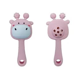 Силіконовий прорізувач-брязкальце "Жираф" Mega Zayka MGZ-0428(Pink)