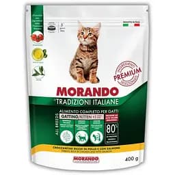 Сухой корм для котят Morando Tradizioni Kitten с курицей и лососем 400 г