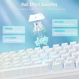 Ігрова магнітна клавіатура MAMBASNAKE M82 HE / Hall Effect / Magnetic Switch / 75% / Rapid Trigger / White - мініатюра 5