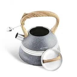 Якісний металевий чайник із свистком Edenberg EB-8808 із нержавіючої сталі для газової плити сірий