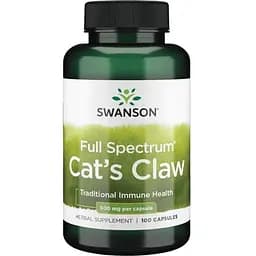 Натуральная добавка Swanson Cat's Claw 500 mg Full Spectrum, 100 капсул