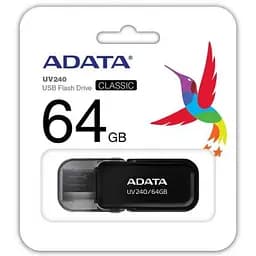 USB флеш накопичувач ADATA 64GB UV240 Black USB 2.0 (AUV240-64G-RBK) - мініатюра 3