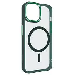 Чехол для Apple iPhone 13, Unit MagSafe, зеленый, прозрачный, магсейф, противоударный, магнитный, панель-накладка с поддержкой MagSafe, с поддержкой беспроводной зарядки, TPU+PC, защита всего корпуса, ударостойкий, ArmorStandart (ARM66938)