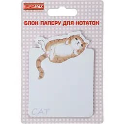 Блок паперу для нотаток Buromax Lazy Cat з клейким шаром 70х94 мм 30 аркушів в асортименті (BM.2381-77) - мініатюра 4