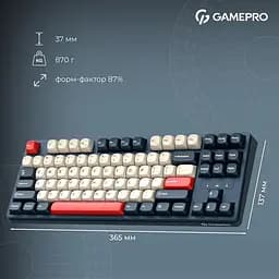 Клавіатура GamePro Asgard Ragnar Keychron Super Red Switch Wireless/Bluetooth/USB Blue бездротова (MK285BL) - мініатюра 5