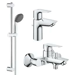 Набор смесителей 3 в 1 для ванной комнаты Grohe QuickFix StartEdge S-Size UA202501SQ Хром