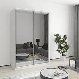 Шафа-купе дводверна MebelStar Стандарт AL 2 Дзеркала 140x45x210 см Аляска білий (MBS-2463)