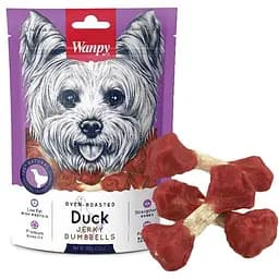 Wanpy Duck Jerky Dumbbells ванпи кость-гантель с вяленой уткой лакомство для собак 0.1кг