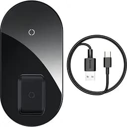 Бездротовий зарядний пристрій Baseus Simple Pro Edition 2 in 1 (Phone + Pods) 18W WXJK-C01 Black