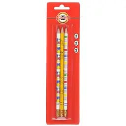 Карандаш графитный Koh-i-Noor с ластиком НВ 3 шт. (1231/3/P)