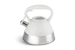 Якісний металевий чайник із свистком Edenberg EB-8827 із нержавіючої сталі для газової плити білий