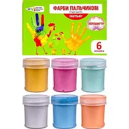 Дитячі пальчикові фарби Gamma "Перламутр" 322074/Cr 6 кольорів по 40 мл - мініатюра 2