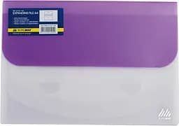 Папка-конверт TRAVEL BM.3707-99 BUROMAX, на липучці, А4, 4 відділення, матовий напівпроз.пластик (4823078953360) Фіолетовий