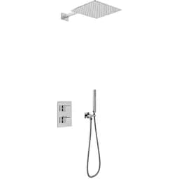 Душова система Kohlman Excelent 40 chrome з термостатом + BOX прихованого монтажу QW432HQ40, Хром