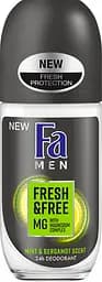Дезодорант-ролик Fa Men Fresh&Free Mint and Bergamot, 50 мл
