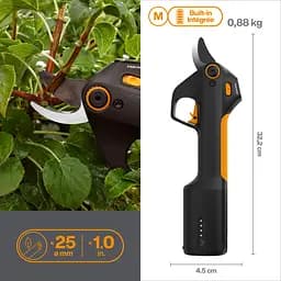 Акумуляторний секатор Fiskars ePruner M Bypass до 25 мм USB-C (1082297) - мініатюра 4