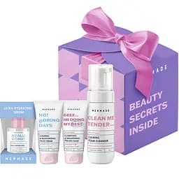 Подарочный набор Mermade Hydrate your skin: энзимная маска Geez…Im Doing My Best 50 мл + увлажняющий крем для лица No Boring Days 50 мл + очищающая пенка для лица Clean Me Tender 150 мл + сыворотка-бустер для лица Hyalu Ronic 30 мл