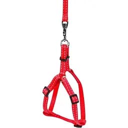Шлея регульована Dog Extreme для котів, кроликів і морських свинок з повідцем з нейлону червоний - мініатюра 2