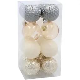 Комплект ялинкових кульок Chomik пластикові 6 см мікс кольорів 16 шт. (GIF0004)