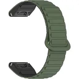 Ремінець DK CDK для Garmin Fenix ​​6X / 6X Pro 26mm Silicone Shaped Magnetic Band (019625) (green / black)
