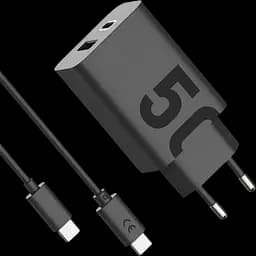 Зарядний блок адаптер 2 порти Motorola 50 W U+C + кабель USB-C (SJMC502)