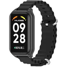 Силиконовый ремешок Mijobs Ocean для фитнес браслета Xiaomi Mi Smart Band 8 Active Black