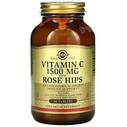 Вітамін С Solgar з шипшиною 1500 мг 90 таблеток