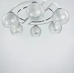 Белая потолочная люстра на 6 плафонов | Ст. 51795/6 CH+WT+WT | Line F