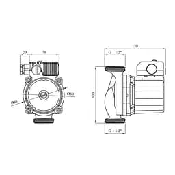 Насос циркуляційний Forwater WRS 25/4-130 Green (Wilo) CV015775 - мініатюра 2