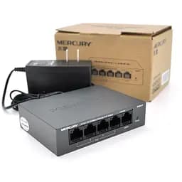 Коммутатор POE Mercury MS05CP 53,5V с 4 портами POE+1 порт UP-Link 100Мбит, БП в комплекте 0,54 кг (82*79*26)